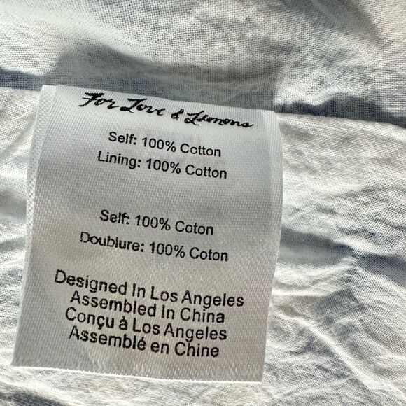 For Love and Lemons Dixie Mini Dress Strapless Sweetheart Neckline Blue Gingham - Picture 6 of 9